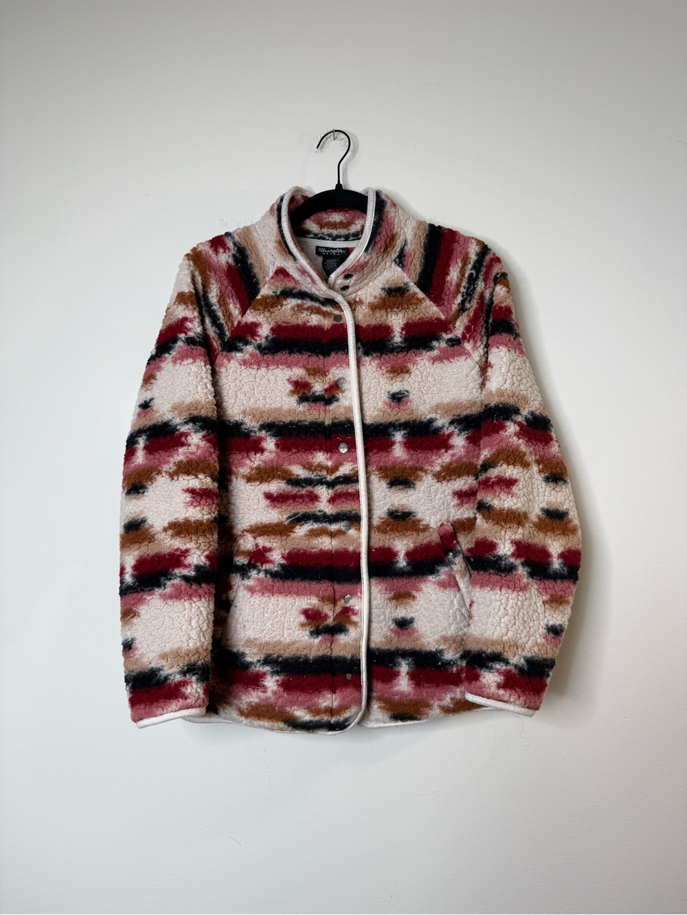 Wrangler Retro Patterned Sherpa Jacket - Pink & Brown